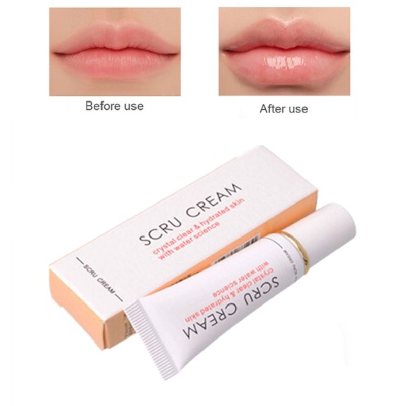 Scru Cream Lip Scrub Pelembab Bibir Anti Kering 100% Original Murah / Pelembab Bibir Kering dan Bibir Pecah-Pecah / Lip Exfoliating Gel / Cream Pelembab Bibir / Gel Pelembab Bibir / Krim Melembabkan Bibir Kering / Krim Atasi Bibir Pecah-Pecah / Krim Bibir