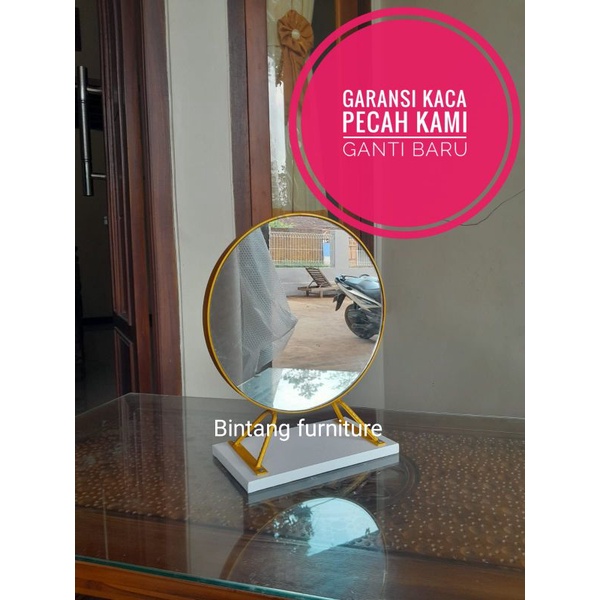 Cermin rias minimalis kaca mekeup kaca bulat cermin dinding