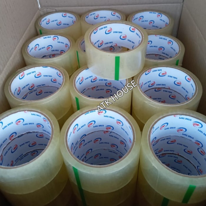 

perekat-pengikat- promo opp lakban star bening coklat 2inc 45mm*50y/plakban star 2inc - putih