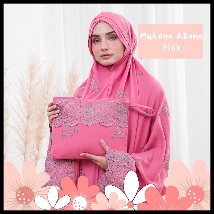 Mukena Dewasa Azana Dengan Renda Yang Cantik Dan Bahan Yg Sangat Adem - Pink