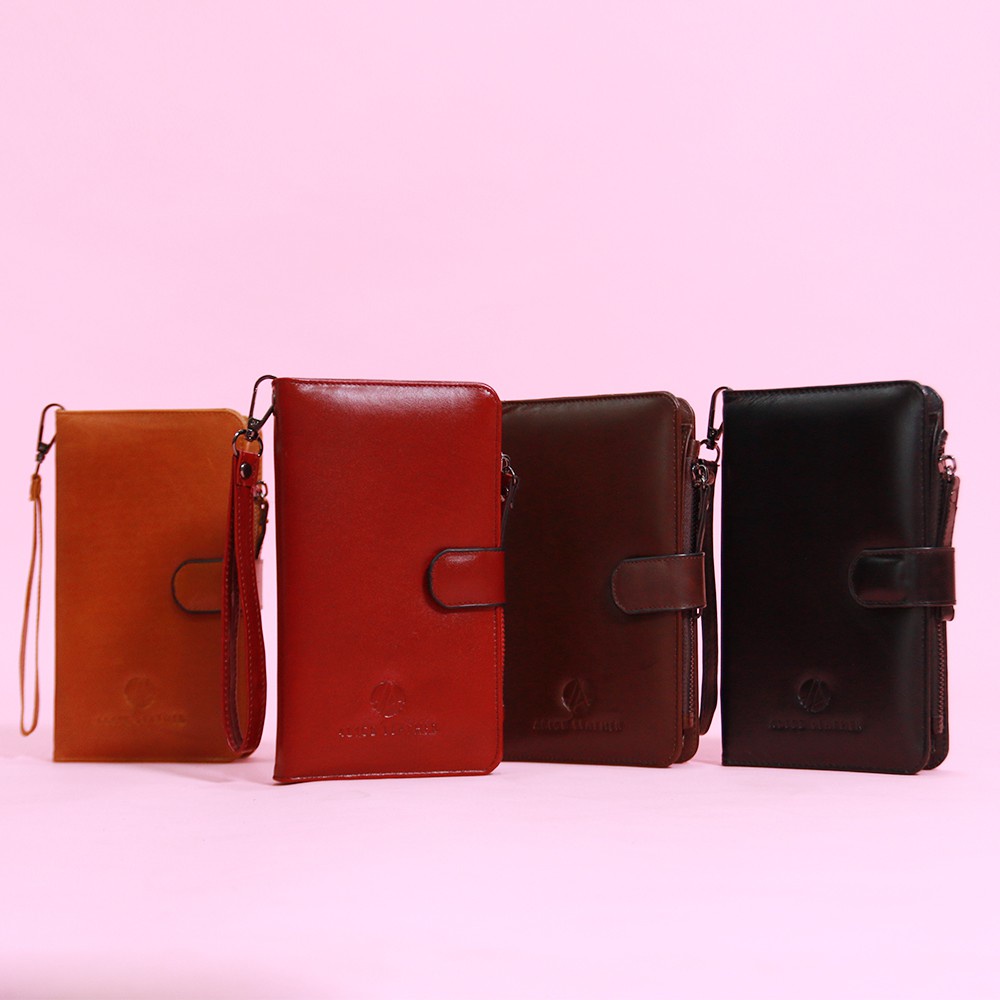 ALICE LEATHER - OLIN WALLET / Dompet Panjang Wanita Kulit Sapi Asli Kode : AD02