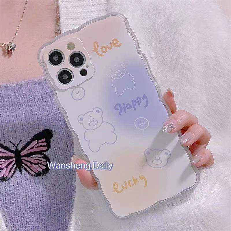 Case Pelindung Handphone Motif Beruang Untuk IPhone 13 / 12 Pro Max / 11 / XS / XR / X / 8 / 7 / 6 / Plus Mini