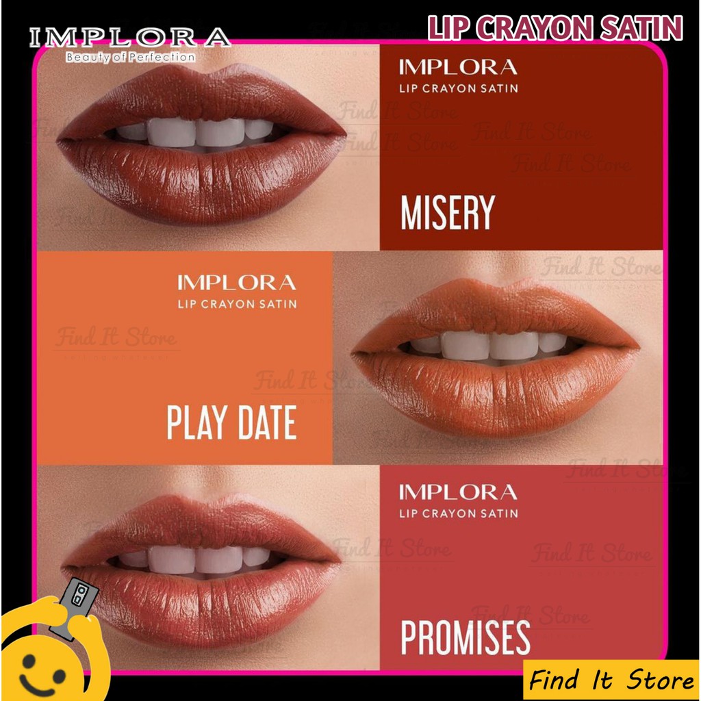 Implora Lip Crayon Satin | Lipstick | LipCrayon LipCream Satin | BPOM