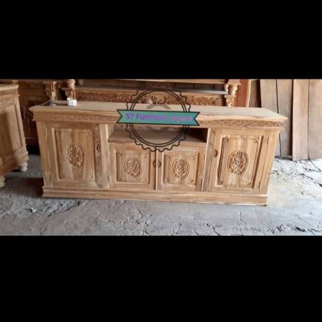 Buffet Tv Ukir/Cabinet Kayu Jati/Meja Nakas Mentahan - Jepara