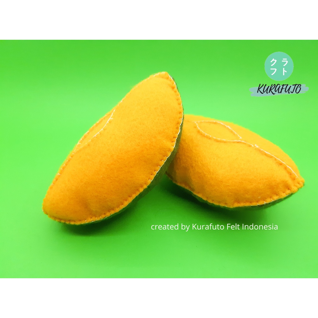 Replika Buah Melon Orange / Replika makanan flanel / Mainan Edukasi Flanel