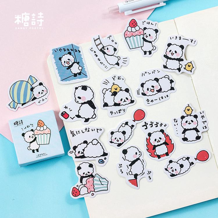 Stiker Kertas Gambar Panda Lucu untuk Dekorasi Scrapbook 
