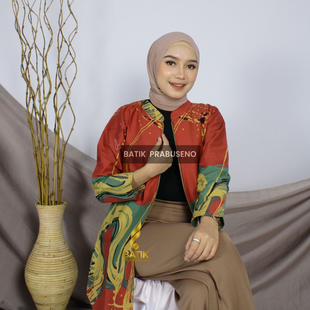 Terlaris Batik Prabuseno Tunic Motif Pemella Merah Tunik Batik Modern Kemeja Cewek Lengan Panjang At