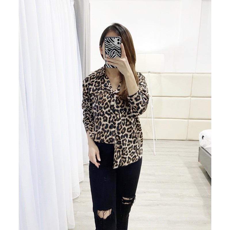 kemeja leopard vintage adel K 0561