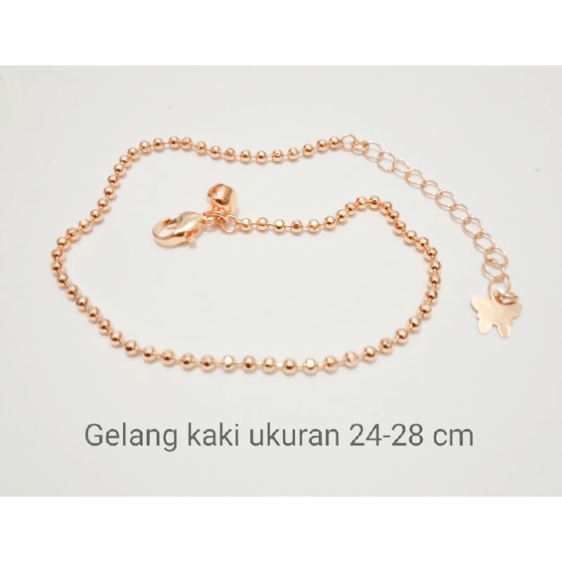 NKt367. Gelang kaki xuping wanita lapis emas ukuran 24-28 cm