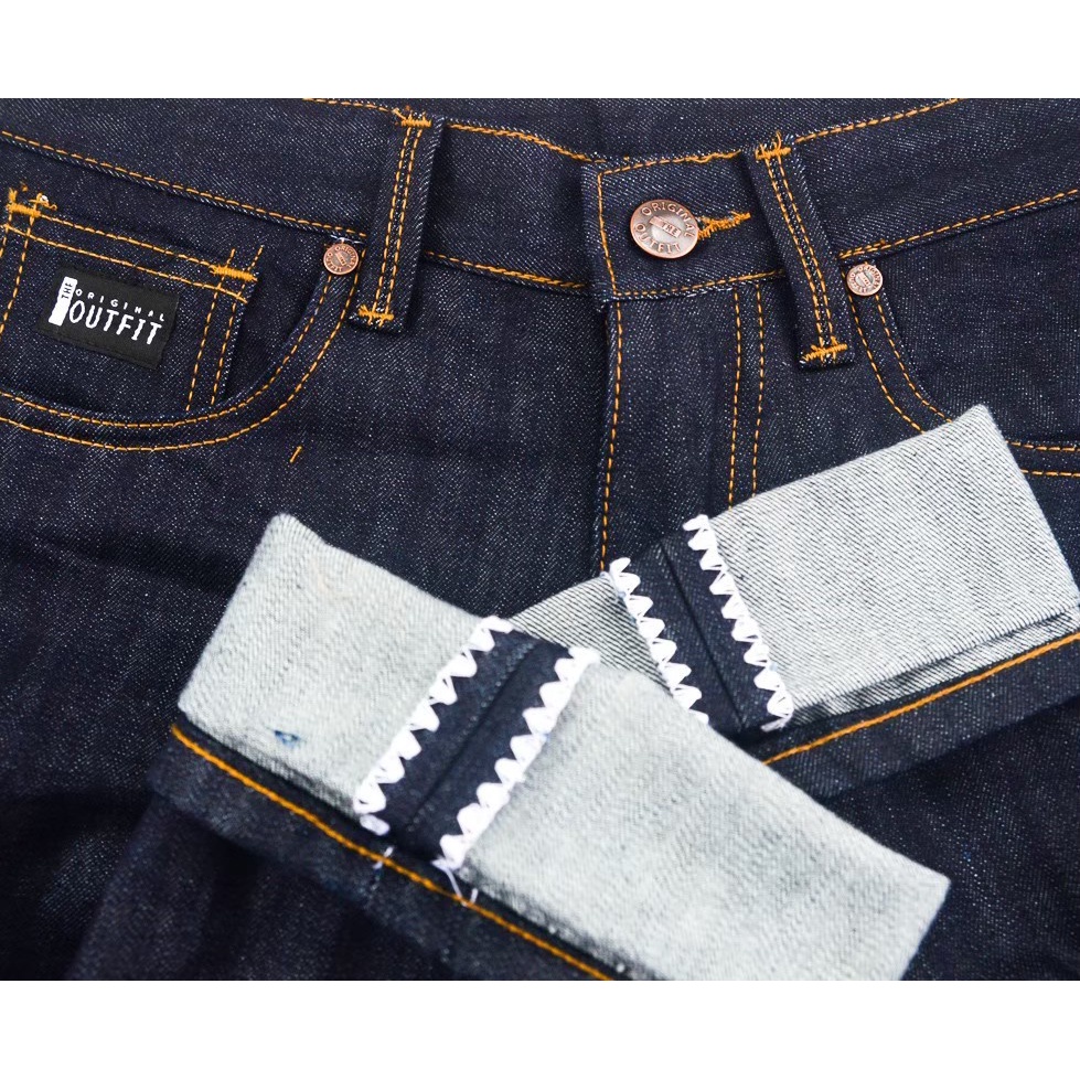 Celana Panjang Denim Selvedge Accent - Celana Jeans Pria Denim 15 oz  Bahan Kaku