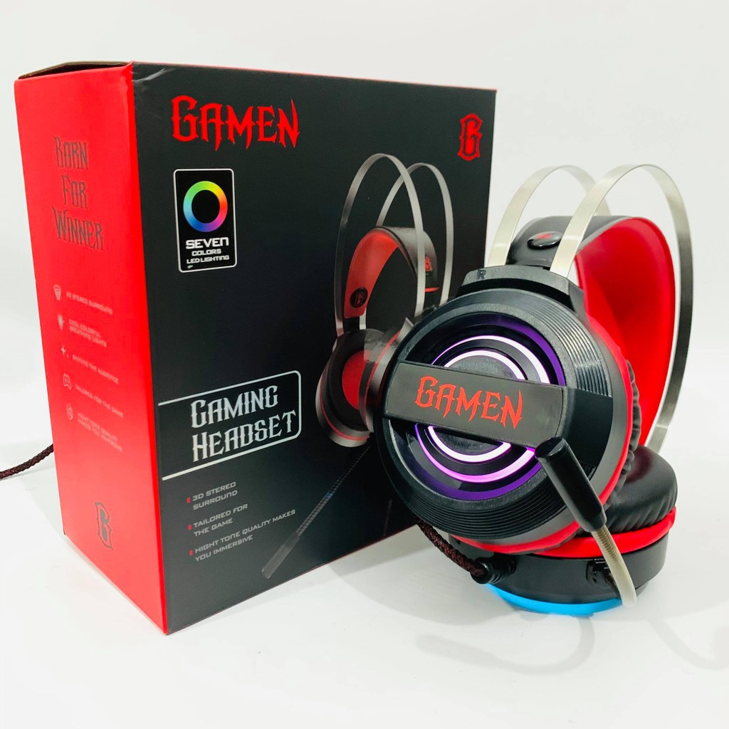 HEADPHONE GAMEN ROBOT GH-1100 ORIGINAL GAMING HANDSFREE 7 LED COLOUR