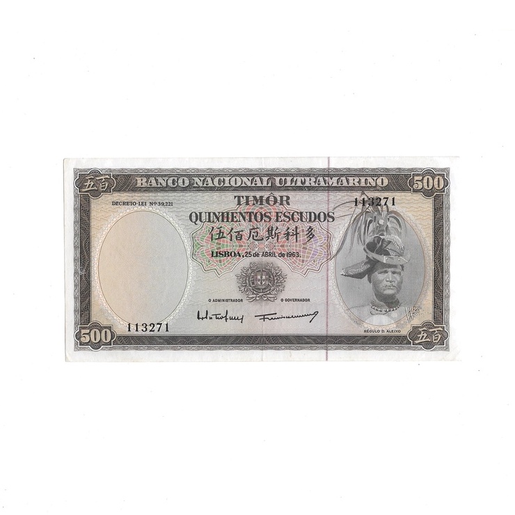 Uang kuno Timor 500 Escudos 1963 Good-VF