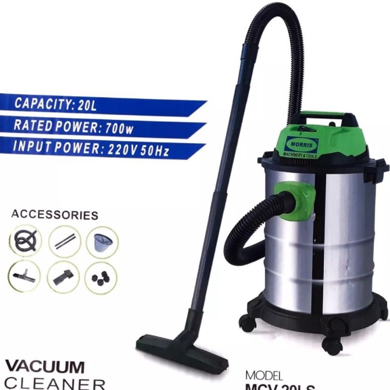 Morris Vacum Cleaner Basah Kering 15 Liter 20 Liter MVC 15-15LS / Penyedot Debu Basah Kering Alat Sedot Debu 15 Liter 20 Liter