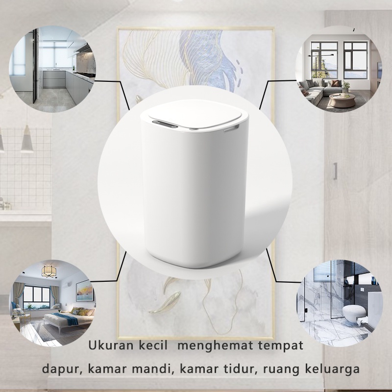 Kadonio Tong Tempat Sampah Otomatis Infrared Automatic Sensor Gerak Plastik Otomatis Infrared Automatic Sensor Gerak 12L Induksi / Tombol / Tendang Membuka Cover