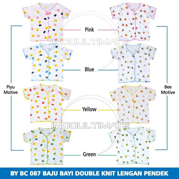 Baju bayi Newborn PRINT Katun Tebal LENGAN PENDEK BC-087 Pakaian Kaos Anak Bayi Laki laki perempuan