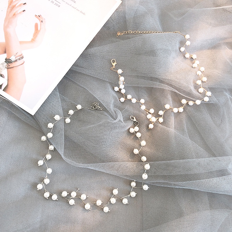 Kalung Choker Desain Bintang Aksen Mutiara Gaya Korea