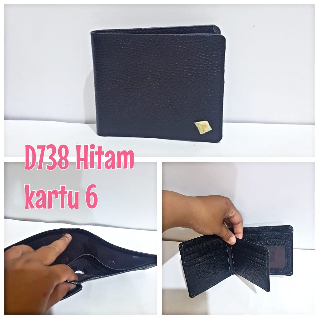 Dompet Kulit Papillon Original D738 Hitam Cowok Pria