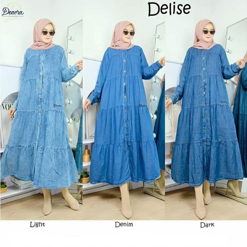 GAMIS MIDI DRESS JEANS WANITA HIGH QUALITY