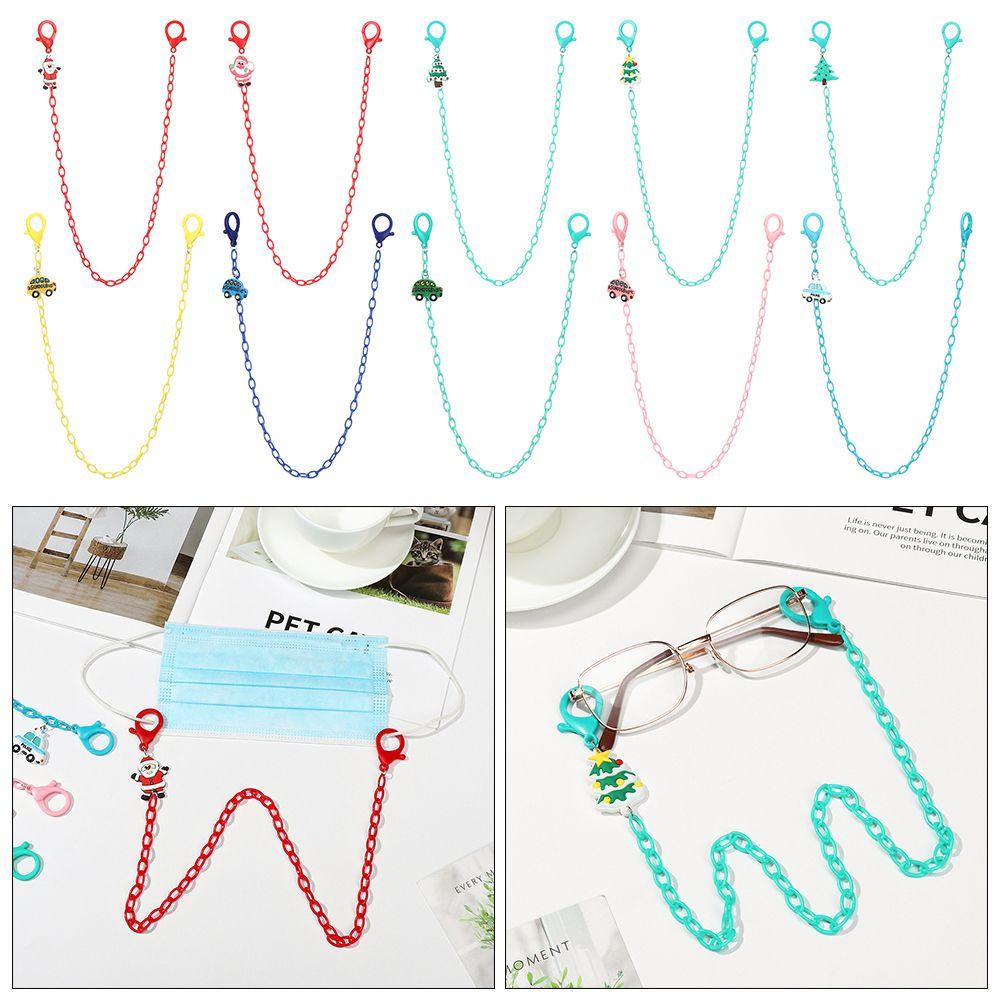 Lily Face Cover Chain Fashion Dewasa Multicolor Rantai Akrilik Seri Natal Penutup Wajah Cord Holders