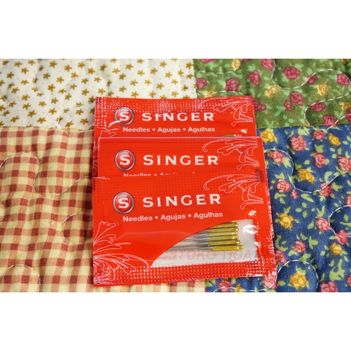 Jarum SINGER Gold Tip Needles / Jarum Emas / Jarum Anti Loncat / Jarum Kaos (N2045)