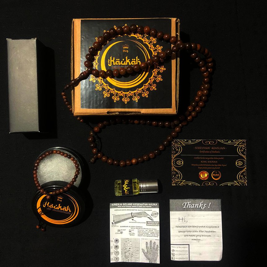 Tasbih Kokka BERSERTIFIKAT Bulat 99 Diameter Besar 14mm Kaukah Kaoka Bonus parfum&amp;gelang koka (PO)