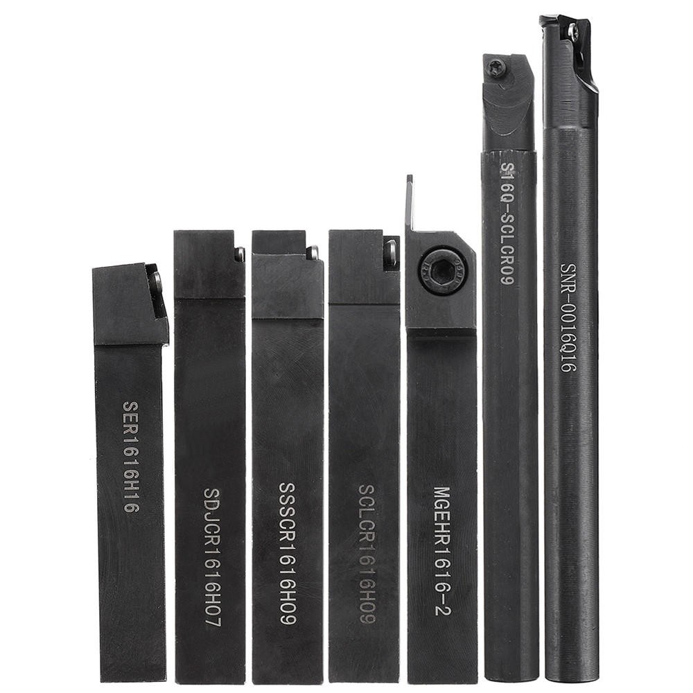 Holder Lathe CQ6230/CO630 16mm Pahat Mesin Bubut Luar dan Dalam 7Pcs