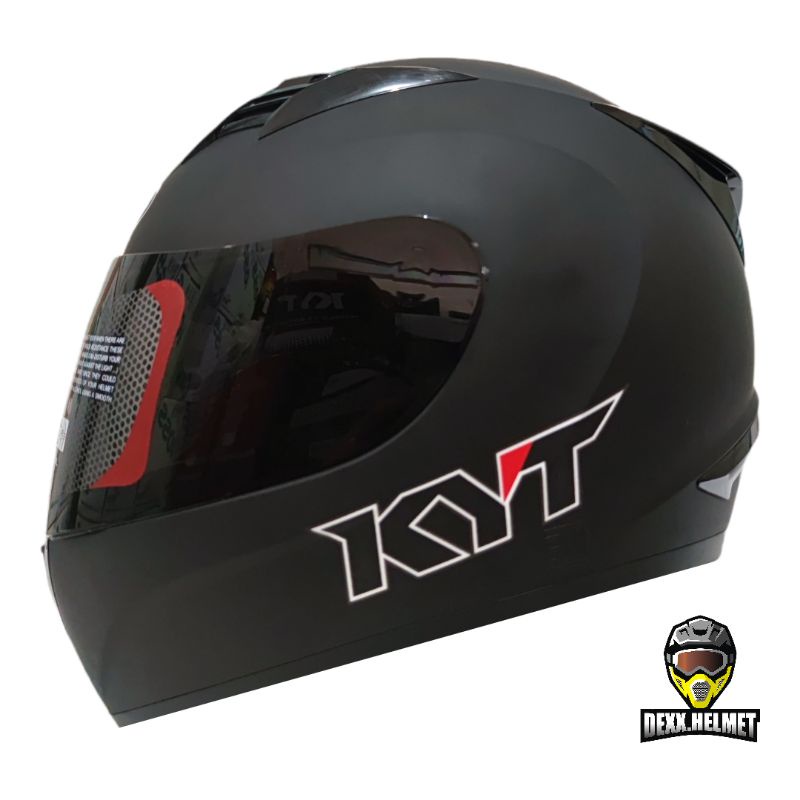 Helm Full Face KYT R10 Solid Black Doff / Hitam Doff Original