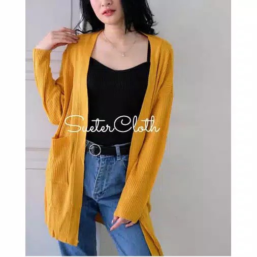 BELLE CARDIGAN PREMIUM / KARIDGAN  SAKU WANITA MURAH