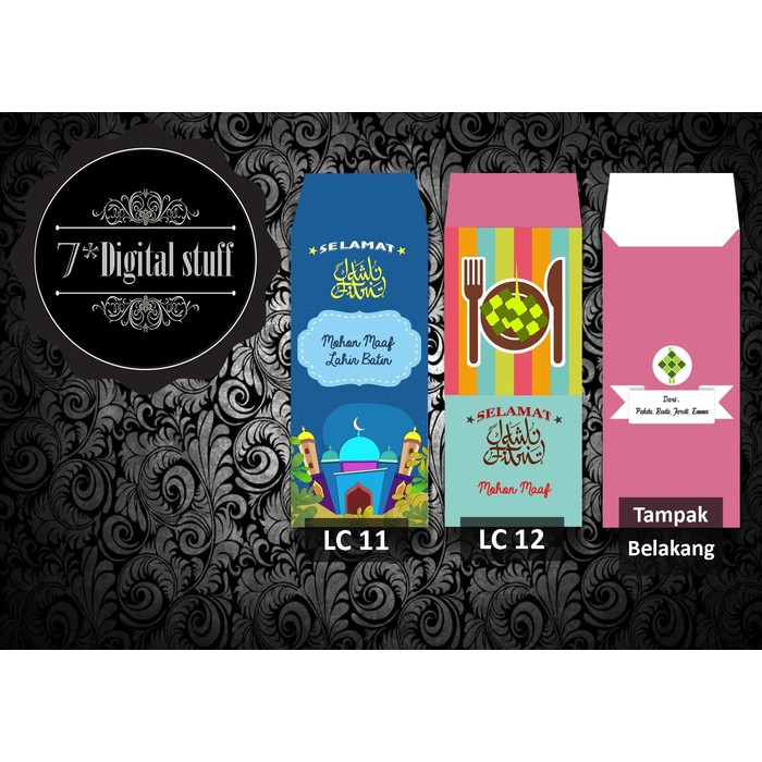 

Amplop angpao lebaran / Idul Fitri cute custom nama LC 11-LC 20
