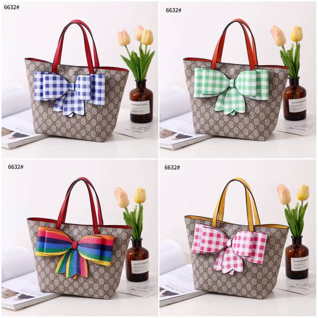 children's gg supreme rainbow bow tote