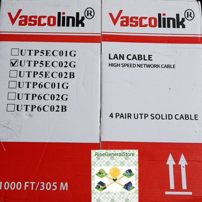Kabel LAN Outdoor/FTP CAT6/5e Vascolink/Spectra/Zimmlink/NYK UTP/Indoor RJ45 CAT6/5 METAL,ecer meter-VASCO UTP 5e IN CR