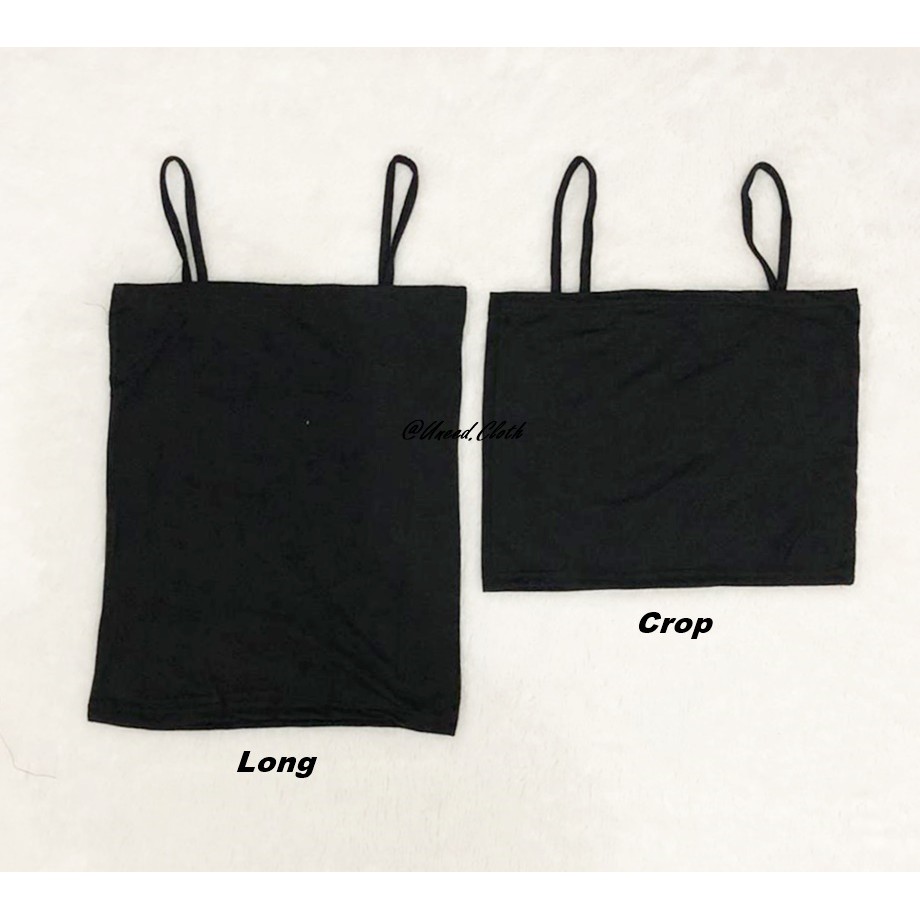 Uneed Cloth / SQUARE CAMISOLE / CROP TANKTOP / TANK TOP WANITA POLOS / TANGTOP BRA ATASAN LOLY-Black