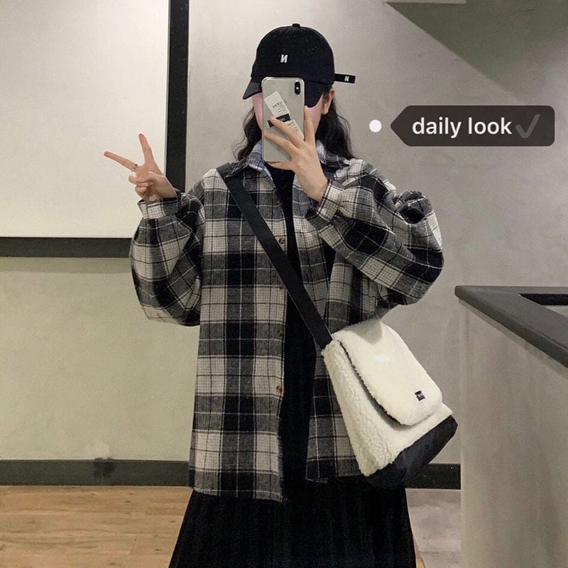 BEFAST - ZRD OOTD Wanita Kemeja TYA / KEM TOKYO / Atasan kemeja Wanita / Kemeja Lengan Panjang / kem Motif Kotak-Kotak / HEM Terlaris / Kemeja Ala Style Korean