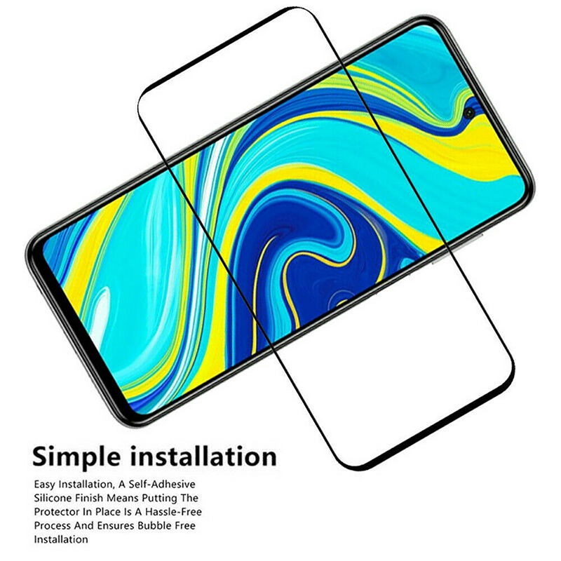 9H Clear Tempered Glass Black Border Full Cover Screen Protector Film For Xiaomi Redmi Note 9/9S/9 Pro/9Pro Max