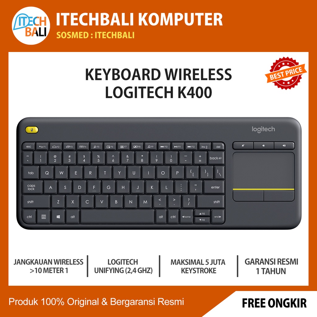 Keyboard LOGITECH K400 Plus Wireless | ITECHBALI