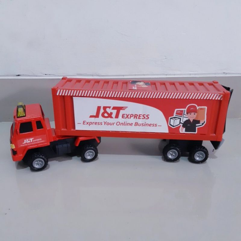 Mainan Truk Kontainer JNE J&amp;T - Miniatur Mobil Box Ekspedisi Anak Laki