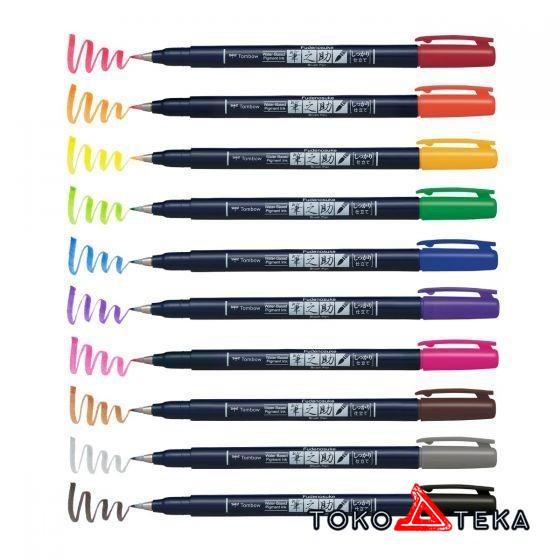 

COD Tombow Fudenosuke Brush Pen (HARD TIP) SET 10 Colors Warna Berkualitas