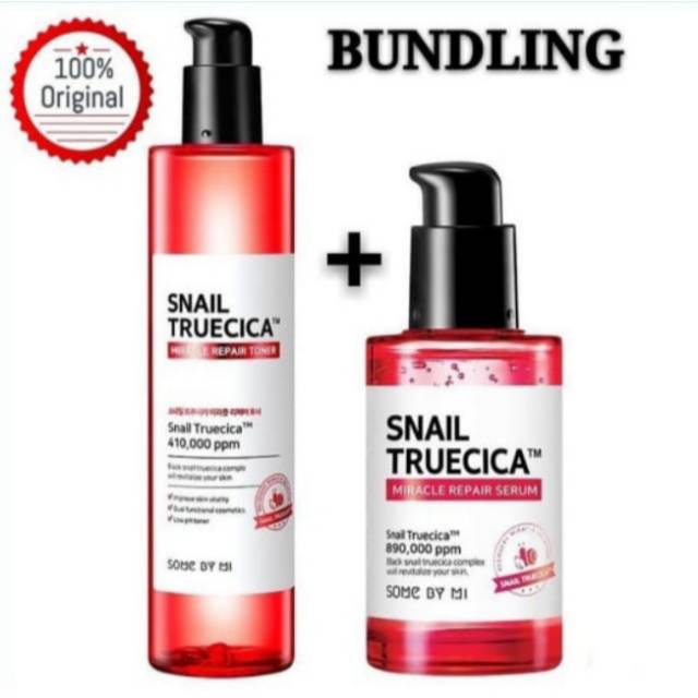 SOME BY MI SNAIL TRUECICA MIRACLE REPAIR TONER + SNAIL TRUECICA SERUM