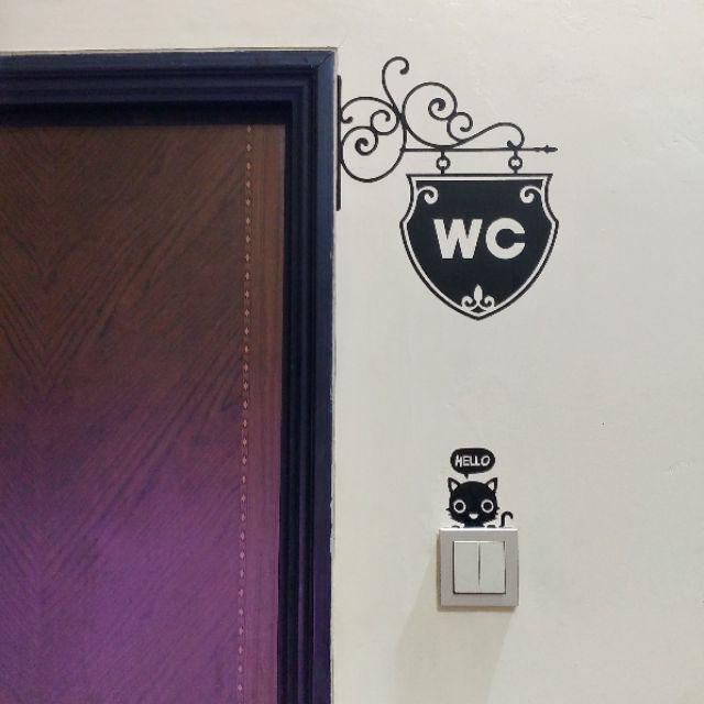 Wall Stiker Wc Sign Pintu Kamar Mandi Toilet Cutting Sticker Dekorasi