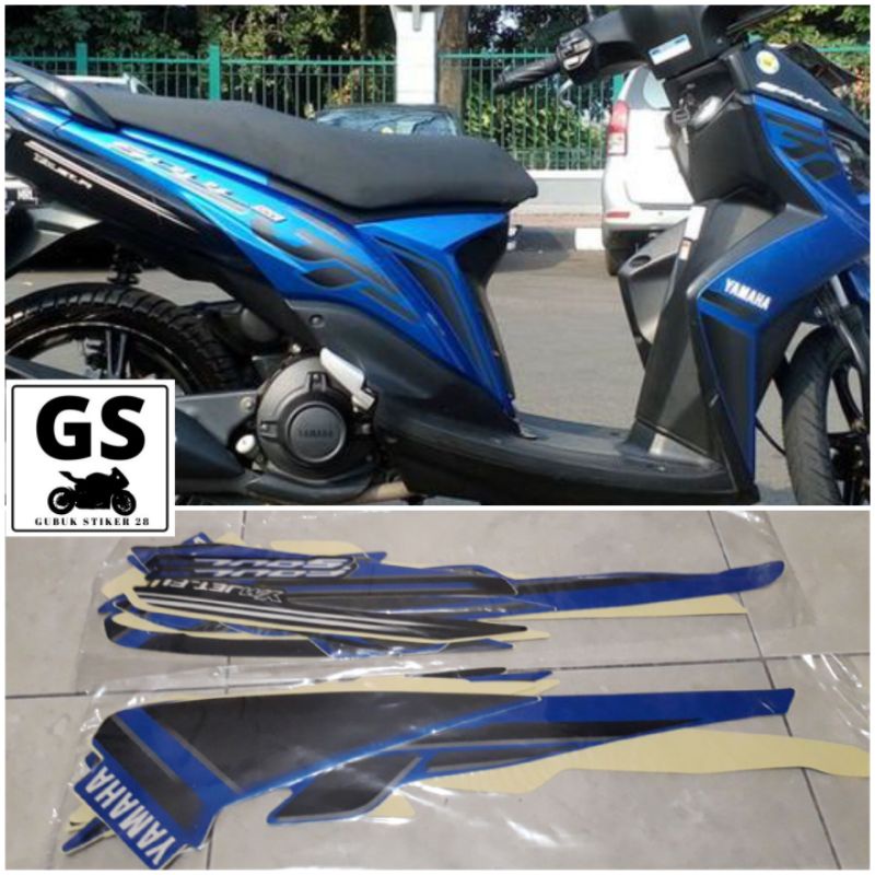 STRIPING STIKER LIS BODY MOTOR YAMAHA MIO SOUL GT 2013 BIRU