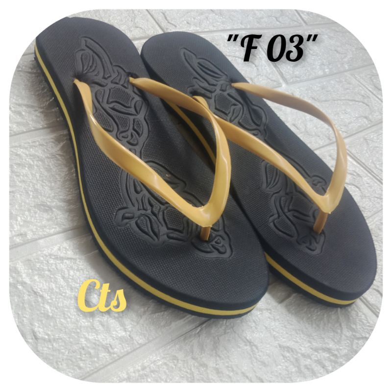 CTS Sandal Jepit Wanita Model Etnik Motip Bunga F03