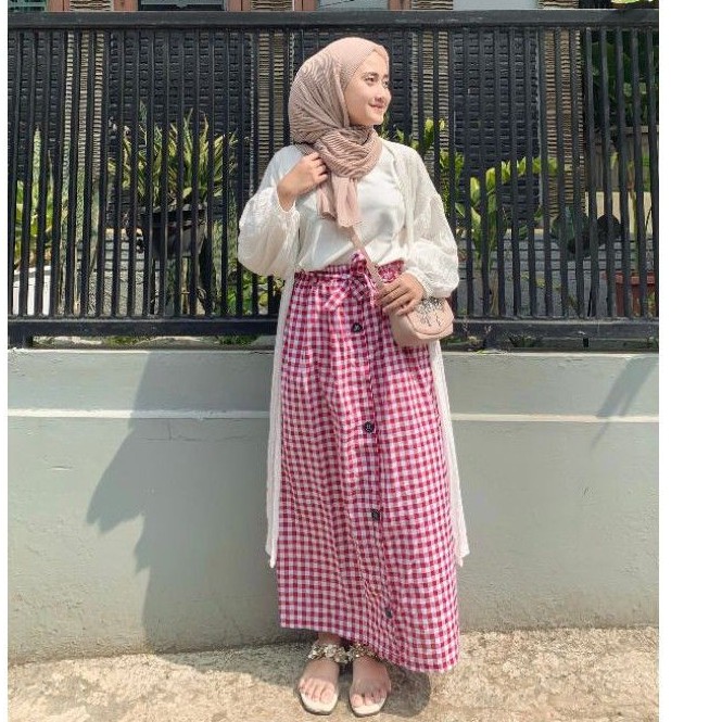 ROK PANJANG SKIRT ROK BUTTON