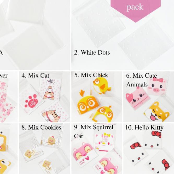 

♣ [7x7 cm] Plastik Cookies Bag Packing (100 pcs) Coklat Permen Kue Souvenir Aksesoris Kemasan Plasti