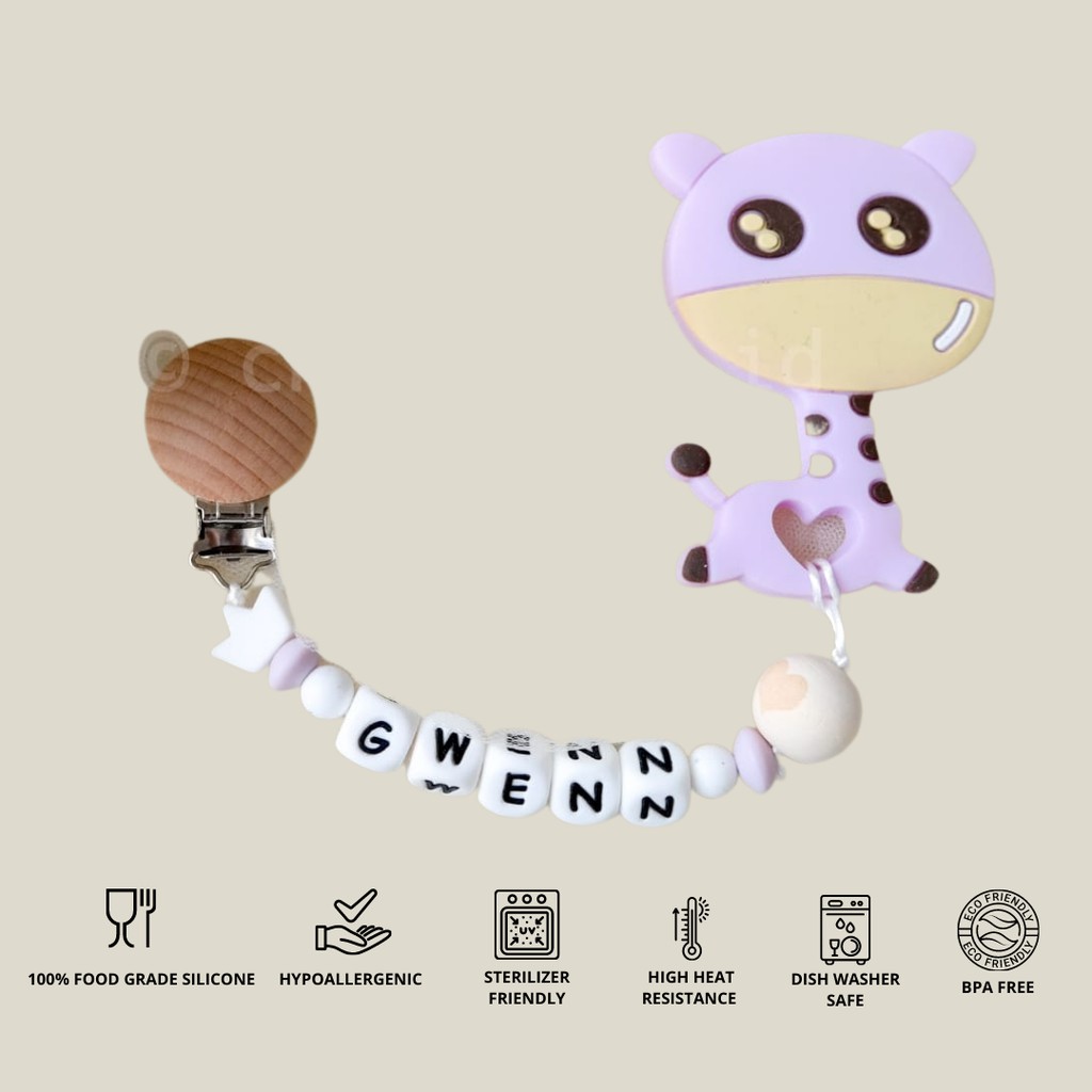 TEETHER GIGITAN BAYI - SMILING GIRAFFE PURPLE