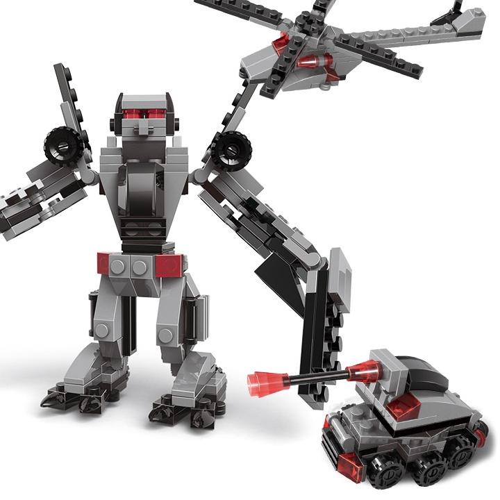 Siap Kirim.. Transformer Mainan Balok Edukasi Karakter Kartun Mainan Balok DIY 3D Puzzle Brick Mini