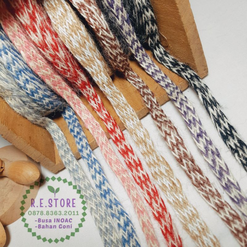 

PER 0.5 YARD-Pita Goni Kepang Warna 1 CM-Pita Goni Anyam-Tali Rami Goni Wrapping Decoration Rustic