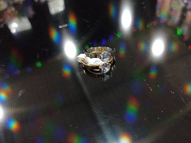 Cincin Titanium Mata Diamond model Korea solitare Stainless steel anti karat selamanya Fashion Ring-7