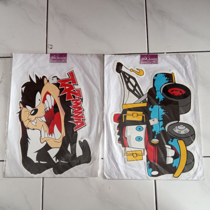 Sticker Kartun anak lucu murah untuk motor, kaca, dinding