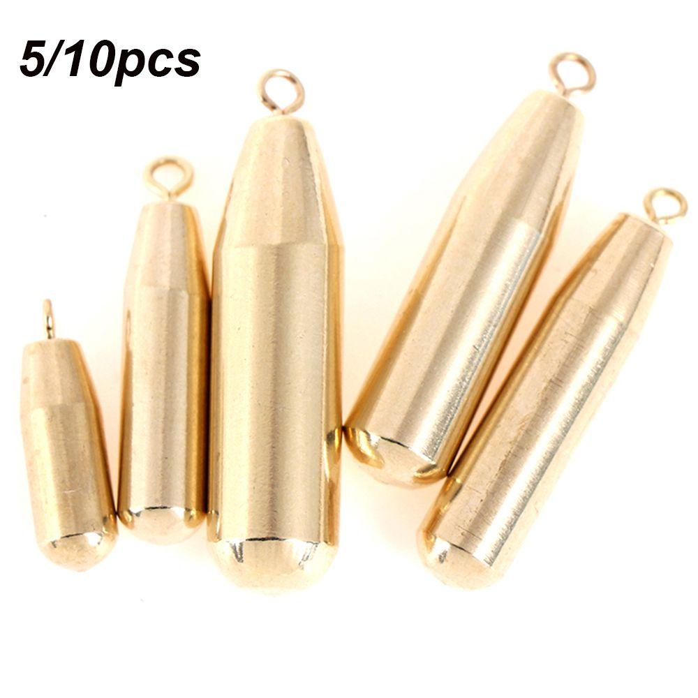 Chookyy 5/10Pcs Tembaga Pancing Timbal Jatuh Split Tajam Tambahan Garis Berat Sinkers Sinker