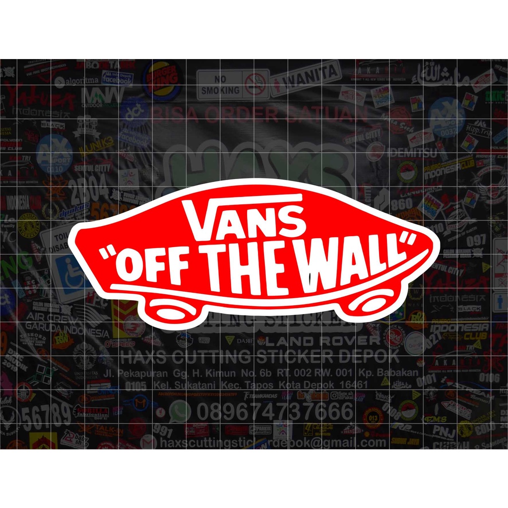 Cutting Sticker Vans Off The Wall Skateboard Panjang 11 Cm Untuk Mobil &amp; Motor